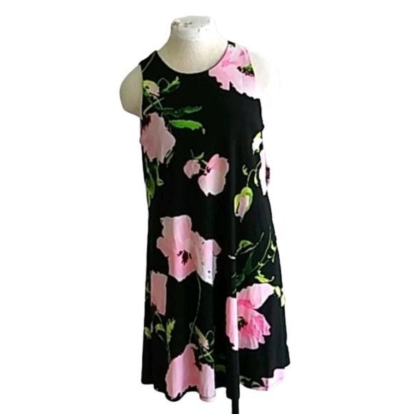 Anne Klein Dresses & Skirts - ANNE KLEIN WOMEN'S SLEEVELESS BLACK FLORAL DRESS W/ BACK KEYHOLE SIZE 10